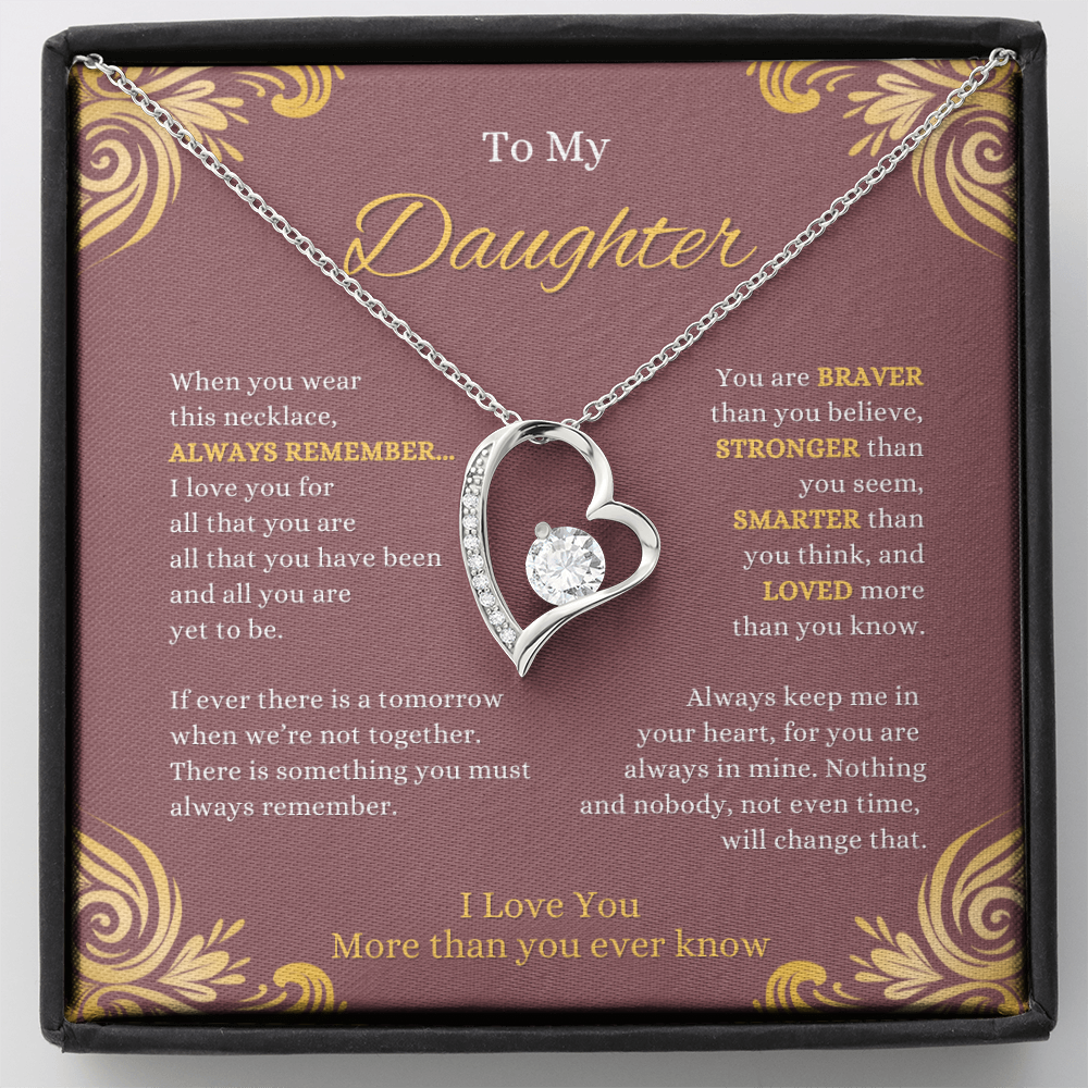 FOREVER LOVE BEAUTIFUL DAUGHTER NECKLACE | ROSE CARD | DAUGHTER GIFT