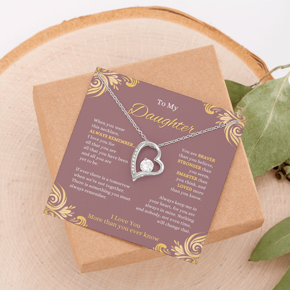 FOREVER LOVE BEAUTIFUL DAUGHTER NECKLACE | ROSE CARD | DAUGHTER GIFT