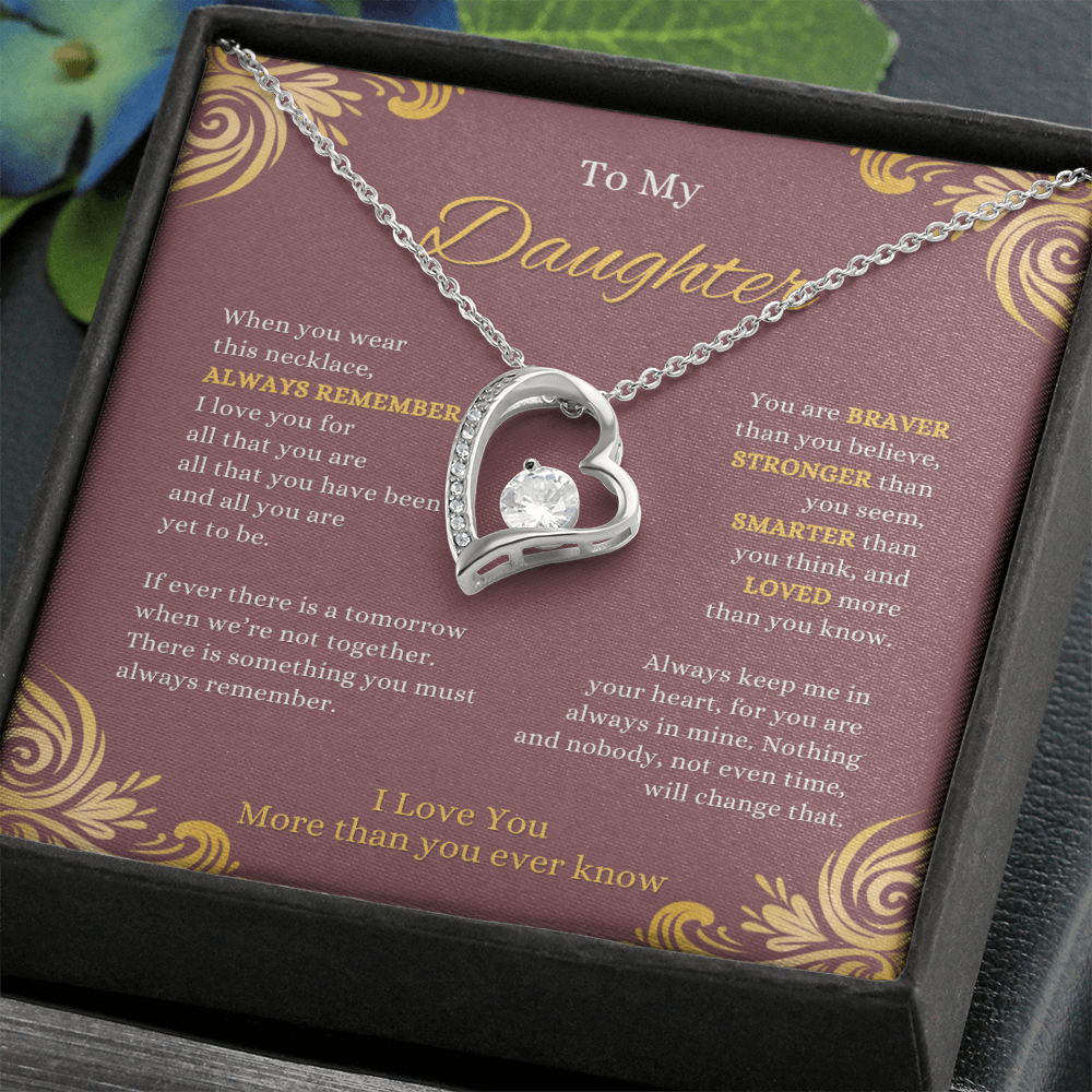 FOREVER LOVE BEAUTIFUL DAUGHTER NECKLACE | ROSE CARD | DAUGHTER GIFT