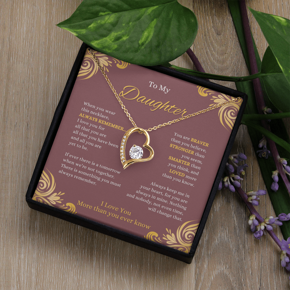 FOREVER LOVE BEAUTIFUL DAUGHTER NECKLACE | ROSE CARD | DAUGHTER GIFT