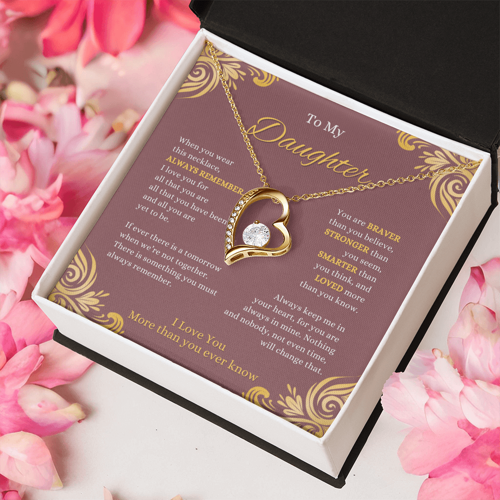 FOREVER LOVE BEAUTIFUL DAUGHTER NECKLACE | ROSE CARD | DAUGHTER GIFT