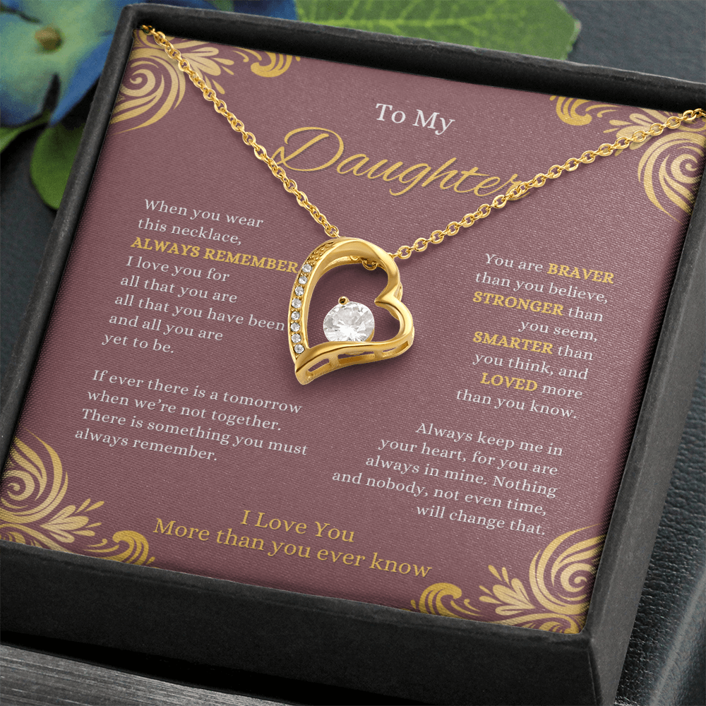 FOREVER LOVE BEAUTIFUL DAUGHTER NECKLACE | ROSE CARD | DAUGHTER GIFT