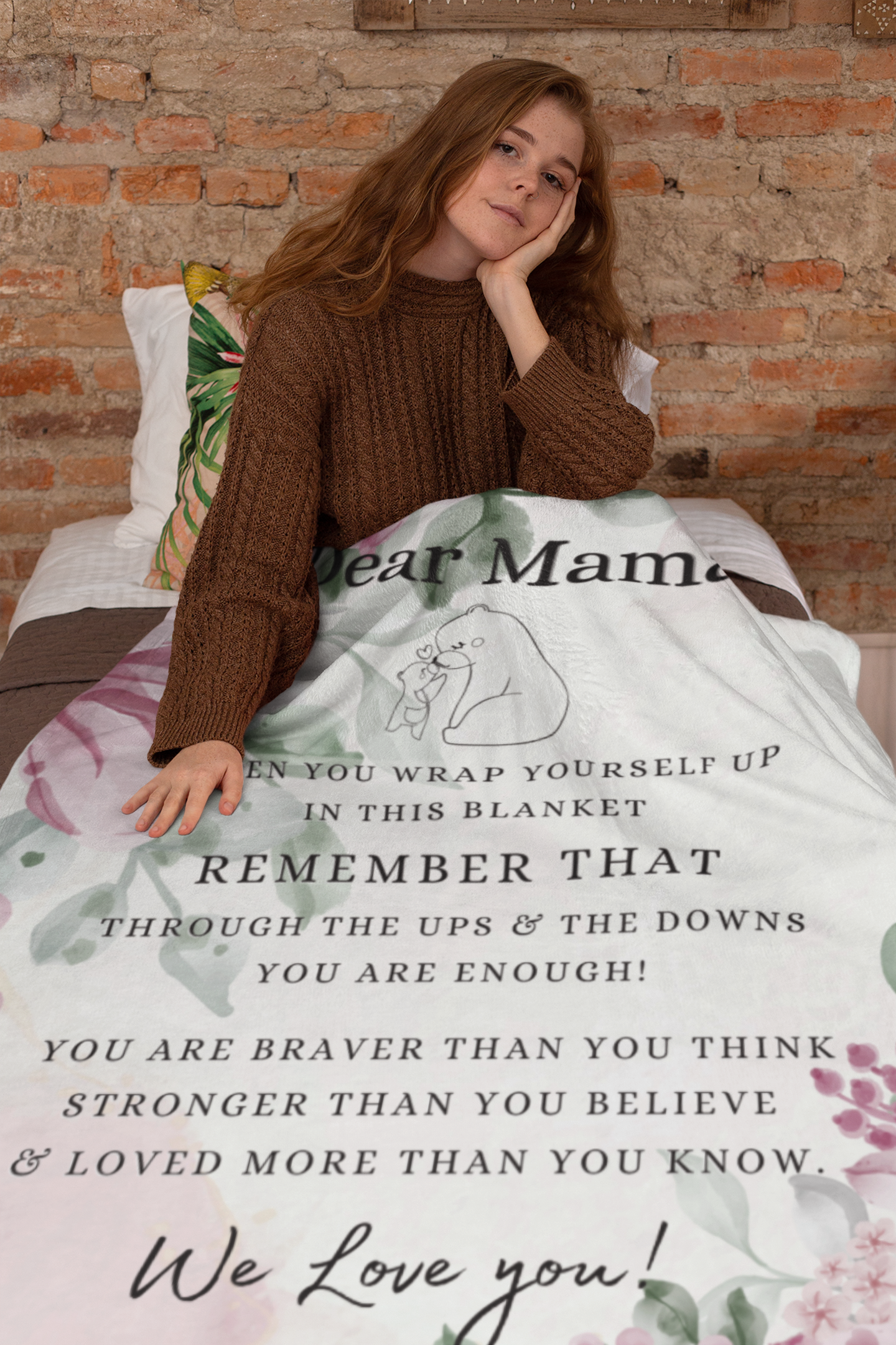 MOM LOVE BLANKET | MOTHERS DAY CHRISTMAS GIFT | MAMA BEAR